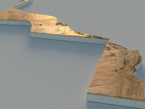 Western Sahara terrain map Modèle 3D