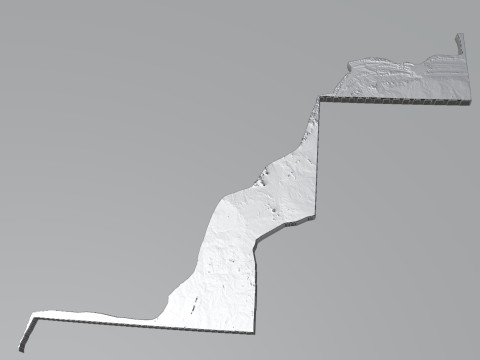Western Sahara terrain map Modèle 3D