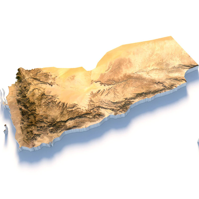 Mappa del territorio dello Yemen Modello 3D .c4d .max .obj .3ds .fbx .stl .blend 