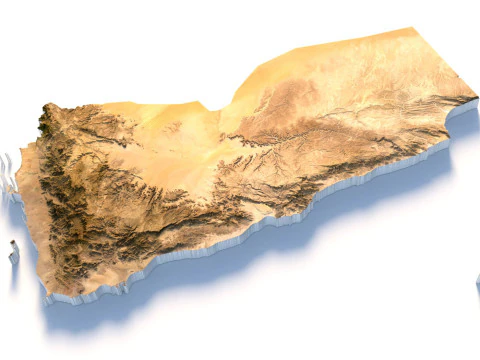 Yemen terrain map 3D Model