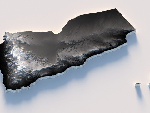 Yemen terrain map 3D Model