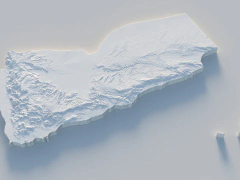 Mappa del territorio dello Yemen Modello 3D