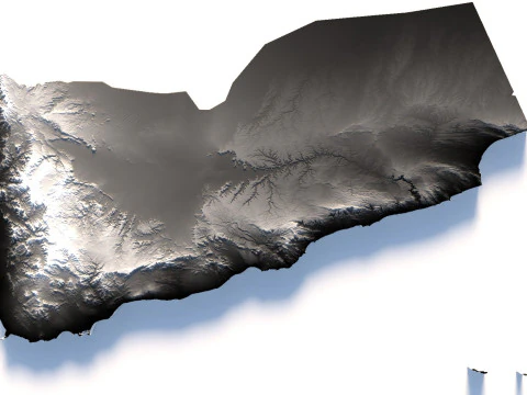 Mappa del territorio dello Yemen Modello 3D