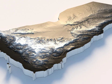 Mappa del territorio dello Yemen Modello 3D