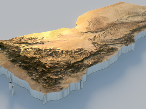 Yemen terrain map 3D Model