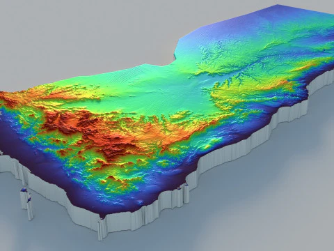 Mappa del territorio dello Yemen Modello 3D