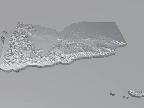 Mappa del territorio dello Yemen Modello 3D