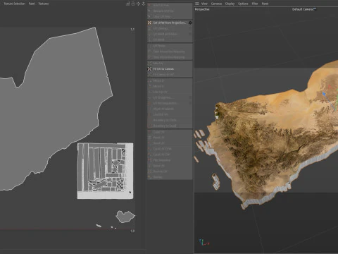 Mappa del territorio dello Yemen Modello 3D
