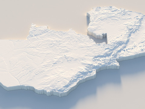 Zambia terrain map Modello 3D