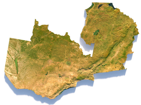 Zambia terrain map Modello 3D