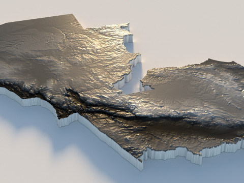 Zambia terrain map Modello 3D