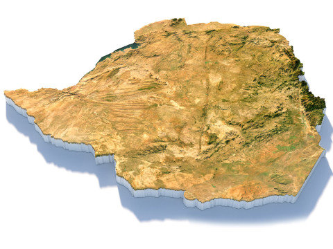 Zimbabwe terrain map 3D Model