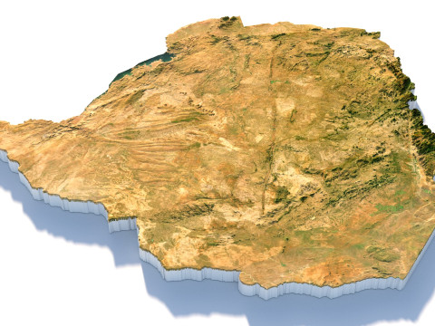 Zimbabwe terrain map 3D Model
