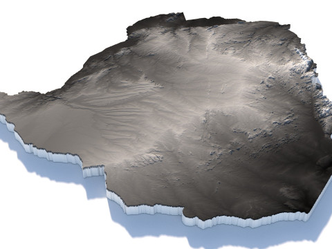 Zimbabwe terrain map 3D Model