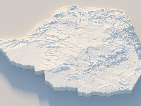 Zimbabwe terrain map 3D Model
