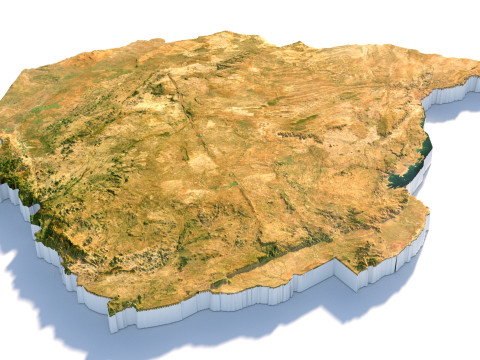 Zimbabwe terrain map 3D Model