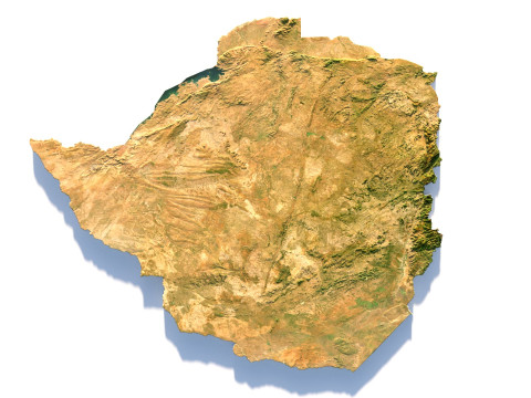 Zimbabwe terrain map 3D Model