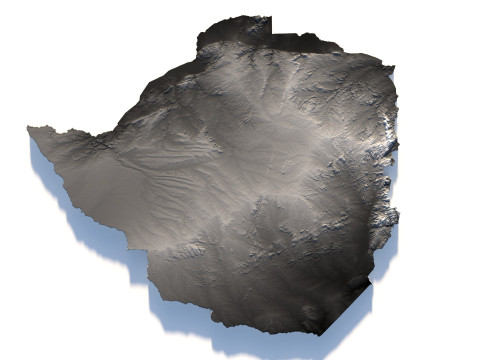 Zimbabwe terrain map 3D Model