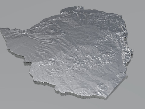 Zimbabwe terrain map 3D Model