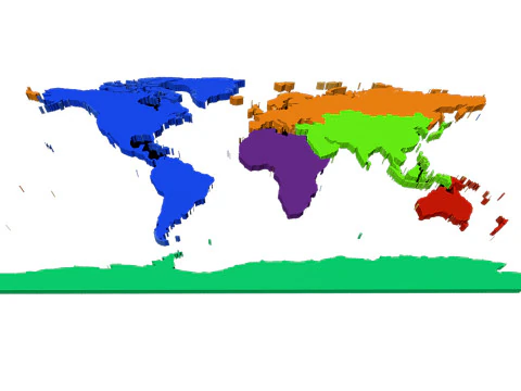Countries Globe map 3D Model