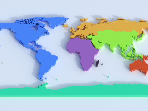 Countries Globe map Modello 3D