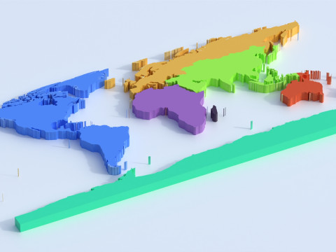 Countries Globe map Modello 3D