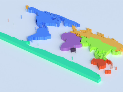 Countries Globe map Modello 3D