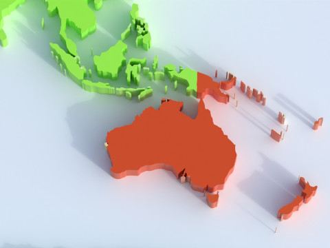 Countries Globe map Modello 3D