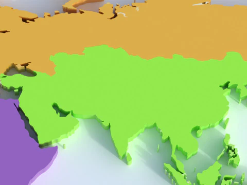Countries Globe map 3D Model