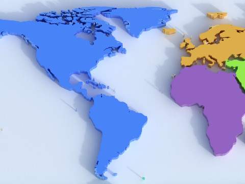 Countries Globe map Modello 3D