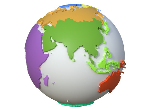 Continents Map Globe Globe map 3D Model