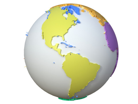 Continents Map Globe Globe map 3D Model