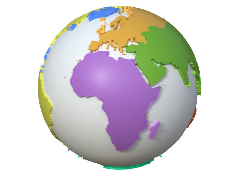 Continents Map Globe Globe map 3D Model