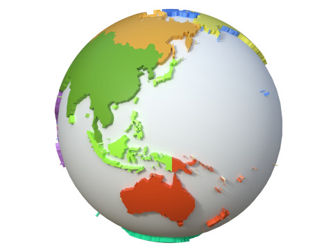 Continents Map Globe Globe map 3D Model