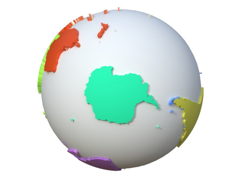 Continents Map Globe Globe map 3D Model