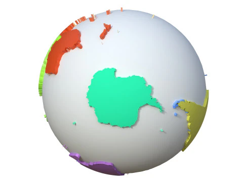 Continents Map Globe Globe map 3D Model