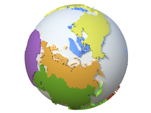 Continents Map Globe Globe map 3D Model