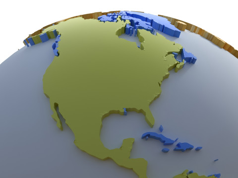 Continents Map Globe Globe map 3D Model
