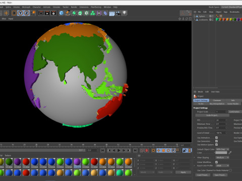 Continents Map Globe Globe map 3D Model