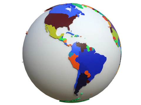 Countries Globe 3D Model