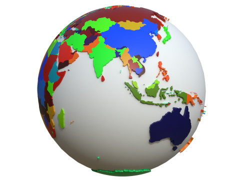 Countries Globe 3D मॉडल
