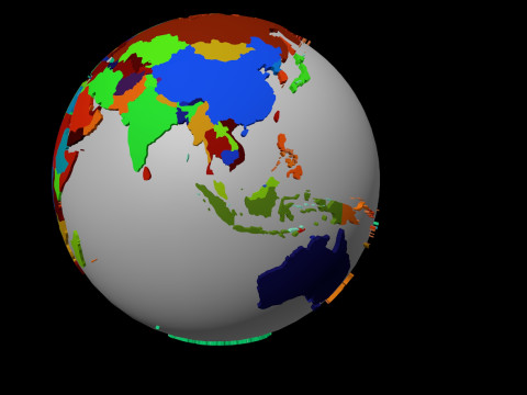 Countries Globe 3D मॉडल