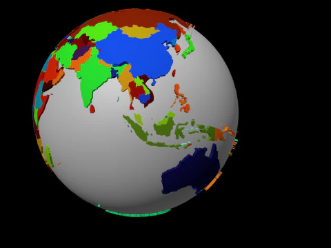 Countries Globe 3D Model