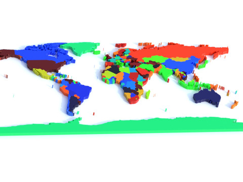 Countries Map 3D Model