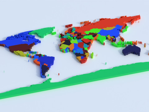 Countries Map Modello 3D