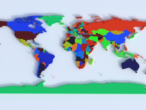 Countries Map Modello 3D