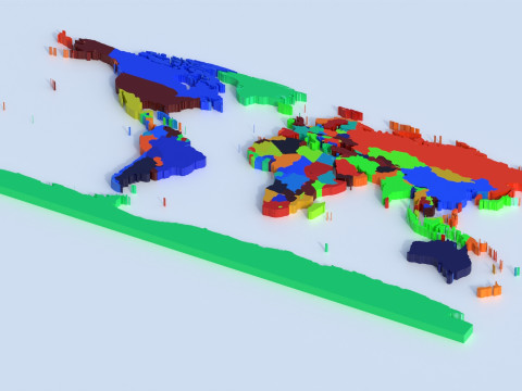 Countries Map Modello 3D