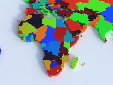 Countries Map Modello 3D