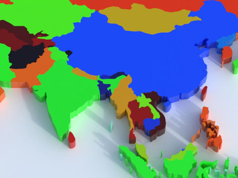 Countries Map Modello 3D