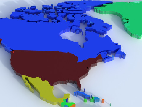 Countries Map Modello 3D